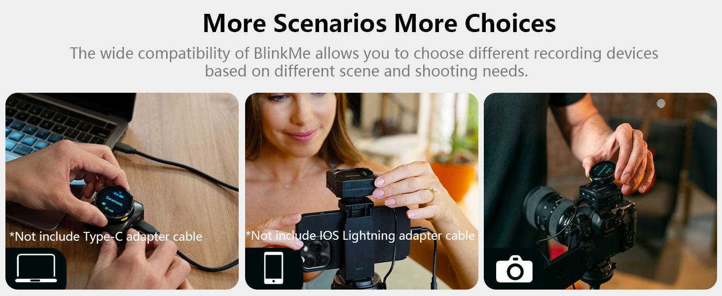 Saramonic BlinkMe B2 Wireless Lavalier Microphone 2.4GHz Touchscreen 2-Channel 100m Range Clip-On Mics for iPhone Android Camera Laptop YouTube TikTok Vlog 17 Saramonic BlinkMe B2 2.4GHz Wireless Lavalier Microphone With Touchscreen
