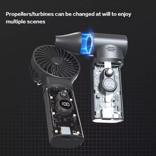 Violent Fan II 2-in-1 Turbo Fan with USB Rechargeable Battery, Compact Cooling for Summer - Image 6