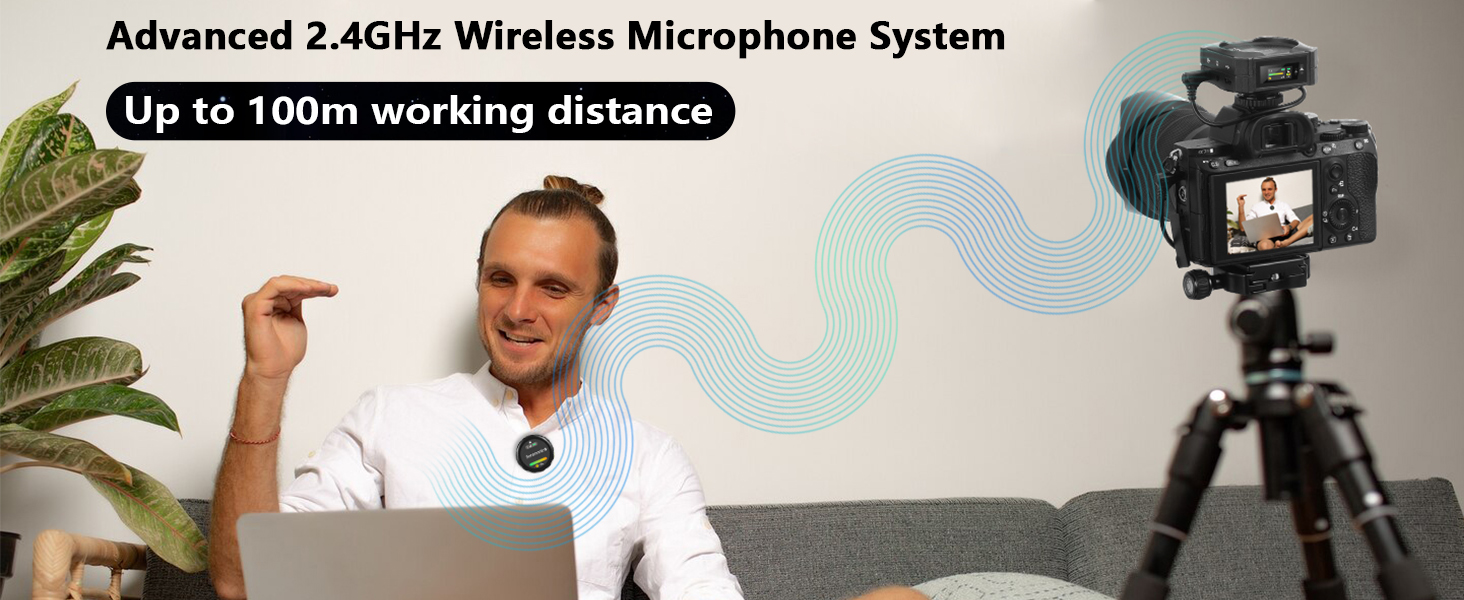 Saramonic BlinkMe B2 Wireless Lavalier Microphone 2.4GHz Touchscreen 2-Channel 100m Range Clip-On Mics for iPhone Android Camera Laptop YouTube TikTok Vlog 19 Saramonic BlinkMe B2 2.4GHz Wireless Lavalier Microphone With Touchscreen