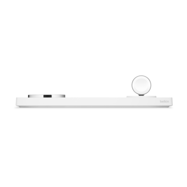 Belkin BOOSTCHARGE PRO 3-in-1 Wireless Charging Pad with MagSafe, White, for iPhone, Apple Watch, and AirPods