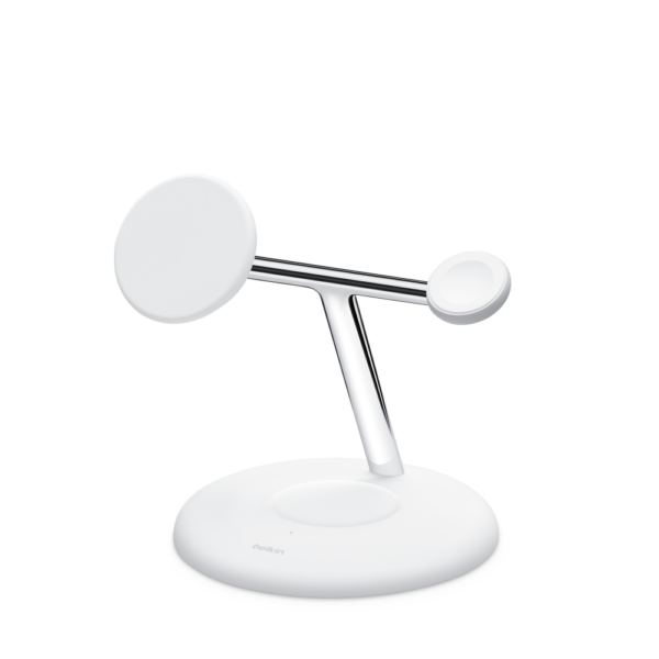 Belkin BoostCharge Pro 3-in-1 Magnetic Charging Stand with MagSafe Compatibility and Sleek Design for Apple Devices