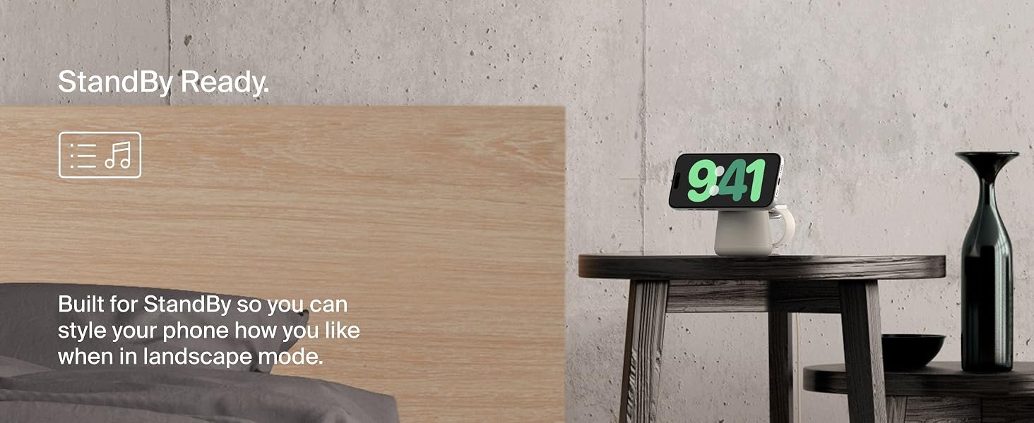 Belkin BOOST CHARGE PRO 2-in-1 Wireless Charging Dock with MagSafe, Charcoal – Fast Charging for iPhone & AirPods 12 WIZ020/1/2