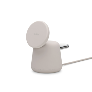 Belkin BOOSTCHARGE PRO 2-in-1 MagSafe Wireless Charging Dock – Fast Charging for iPhone & AirPods, Sand