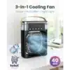 Portable Air Cooler Fan 3-in-1 - Mini AC Humidifier with USB Night Light, 3 Speeds, Quiet Cooling for Bedroom Home Office