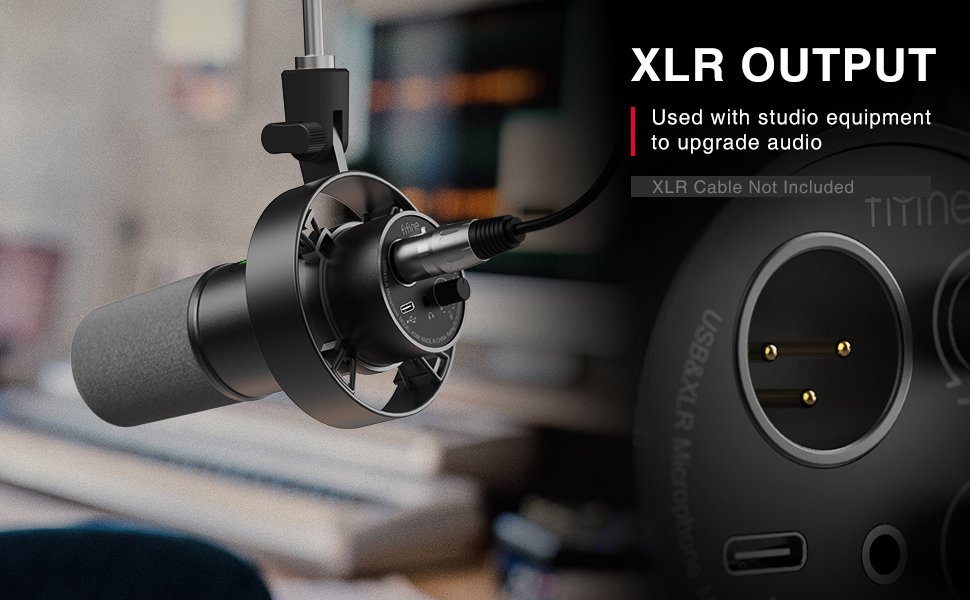 FIFINE K688 Dynamic Microphone - XLR/USB Podcast Microphone for Streaming, Vocal, and Voice Over, Metal Mic with Mute 10 usb/xlr microphone