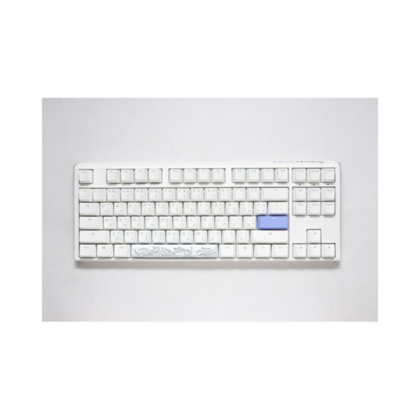 Ducky One 3 TKL Mechanical Keyboard Classic Pure White, 80% Layout, Cherry MX Blue Switches, Arabic Key Layout