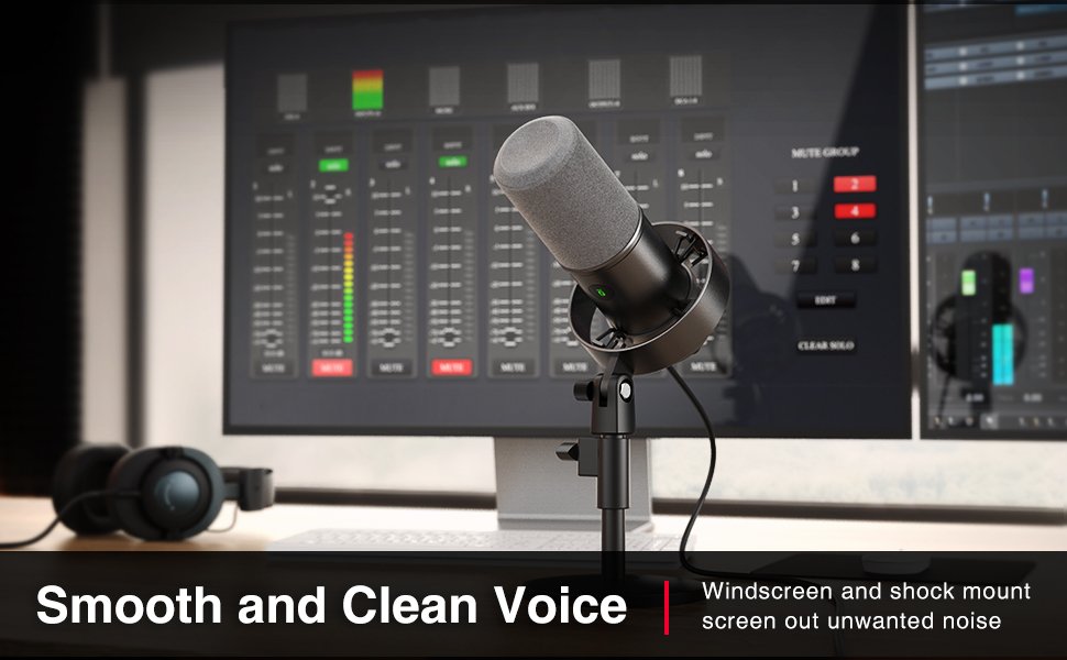 FIFINE K688 Dynamic Microphone - XLR/USB Podcast Microphone for Streaming, Vocal, and Voice Over, Metal Mic with Mute 13 dynamic mic