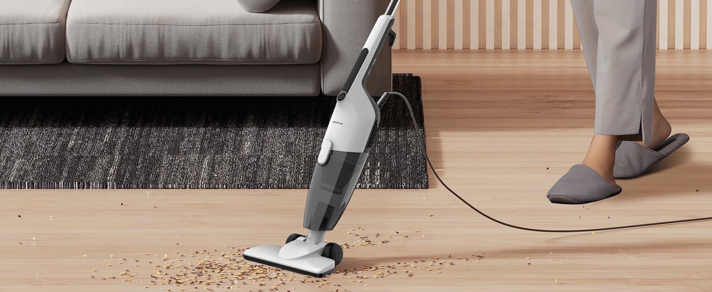 Deerma DX120C Upright Vacuum Cleaner, 3-in-1 Handheld Vacuum, 600W 16,000Pa Strong Suction, Stick Vacuum for Home Use 11 4