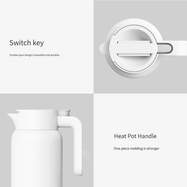 Xiaomi Insulated Kettle 1.8L, Double-Wall Stainless Steel Thermal Kettle, 12-Hour Heat Retention, Safe Cool-Touch Design, BPA-Free, White - Image 2