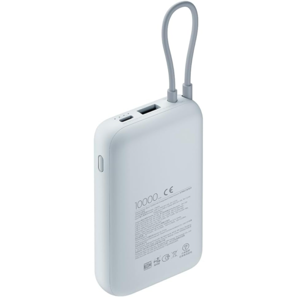 Xiaomi Power Bank 10000mAh with Integrated Cable Portable Fast Charging Battery Pack ice blue - Image 2