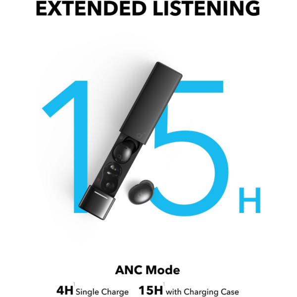 Anker Soundcore A30i Noise Cancelling Earbuds, Stylish Lipstick-Shaped Design, Bluetooth 5.4 Wireless, IP54 Water-Resistant, Clear Sound, Black - Image 2