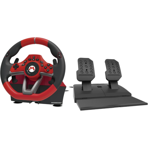 Mario Kart Racing Wheel PRO for Nintendo Switch Officially Licensed, Enhanced Grip, Easy Joy-Con Attachment, Compact Design, Perfect for Mario Kart 8 Deluxe