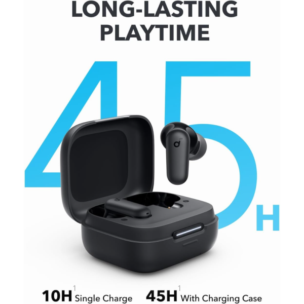 Anker Soundcore R50i NC Noise Cancelling Earbuds with Powerful Bass, 45H Playtime, 2-in-1 Case, IP54, Bluetooth 5.4, Black - Image 5
