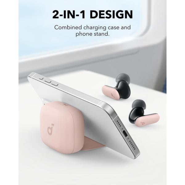 Anker Soundcore R50i NC Noise Cancelling Earbuds with Powerful Bass, 45H Playtime, 2-in-1 Case, IP54, Bluetooth 5.4, Pink - Image 2