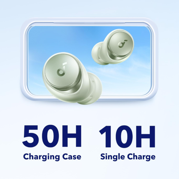 Anker Soundcore Space A40 Active Noise Cancelling Wireless Earbuds, 50H Playtime, Hi-Res Sound, Wireless Charging, Green - Image 4