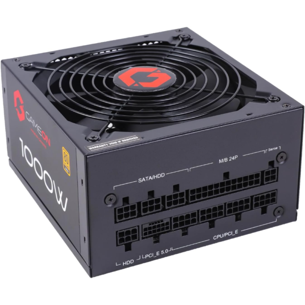 GAMEON SPY2 ATX 1000 WATTS 80 PLUS Gold Value Gaming Power Supply, Black