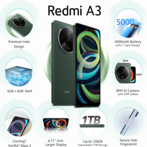 Redmi A3 Smartphone 3GB RAM 64GB Storage Green Global Version