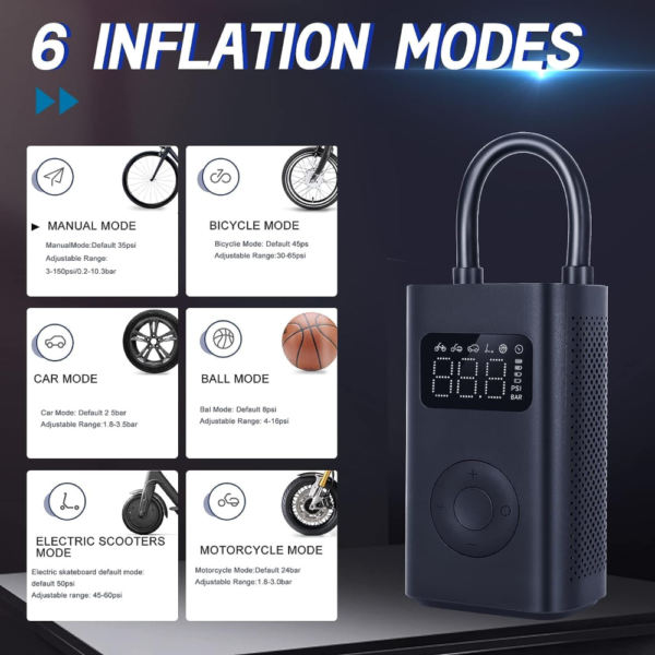 Xiaomi Portable Electric Air Compressor 2 Compact Cordless, and Rechargeable Tire Inflator with Digital Pressure Display - Image 6