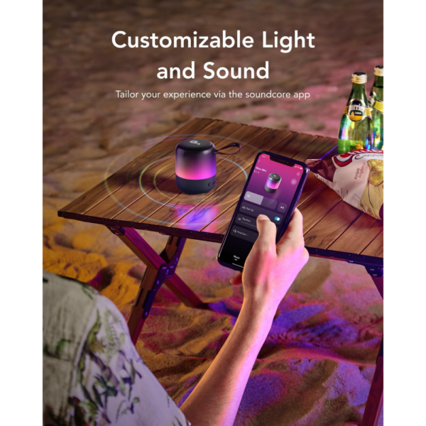 Anker Soundcore Glow Mini Portable Bluetooth Speaker with 360° Sound, Light Show, 12H Battery, IP67 Waterproof, Perfect for Camping & Beach Parties - Image 6