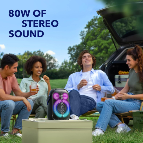 Anker Soundcore Rave Neo 2 Portable Bluetooth Speaker Powerful Sound, LED Light Show, 18H Battery, Waterproof Black - Image 3