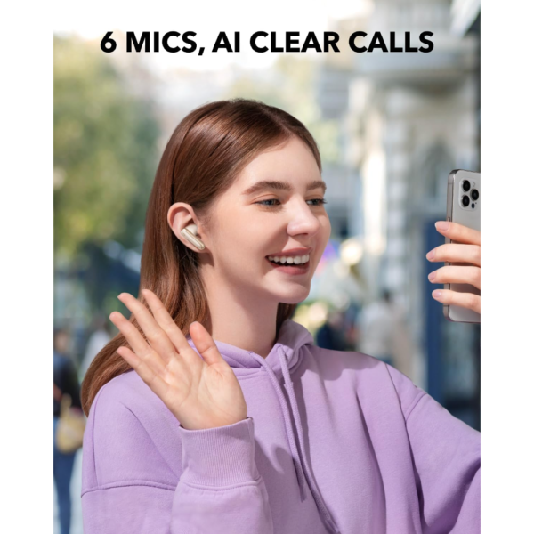 Anker Soundcore P40i Noise Cancelling Wireless Earbuds, 60H Playtime, Heavy Bass, 2-in-1 Case and Phone Stand, IPX5, Wireless Charging, Bluetooth 5.3, White - Image 4