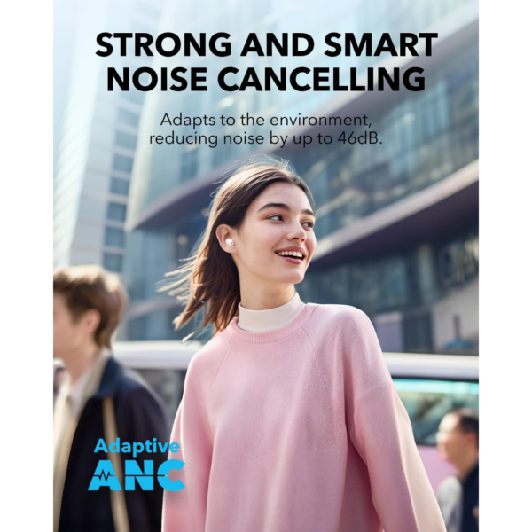 Anker Soundcore A30i Noise Cancelling Earbuds, Stylish Lipstick-Shaped Design, Bluetooth 5.4 Wireless, IP54 Water-Resistant, Clear Sound, White - Image 3