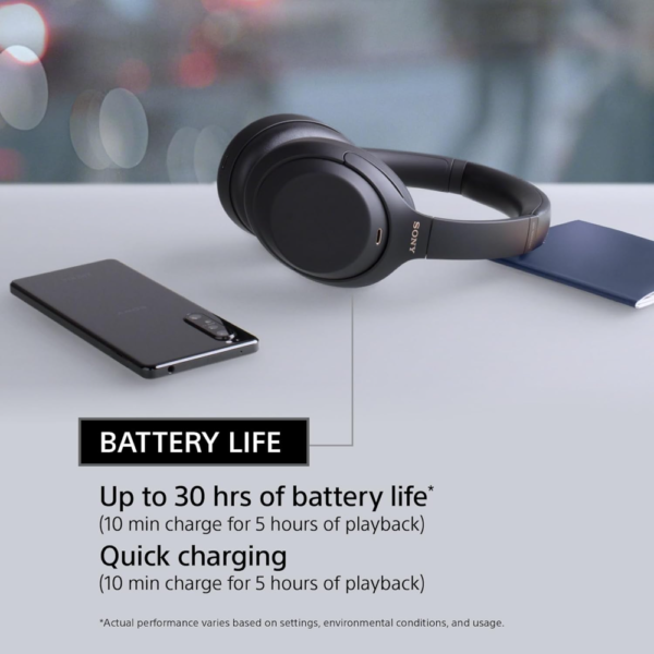 Sony WH-1000XM4 Wireless Noise-Canceling Over-the-Ear Headphones, with Google Assistant, Blue - Image 6