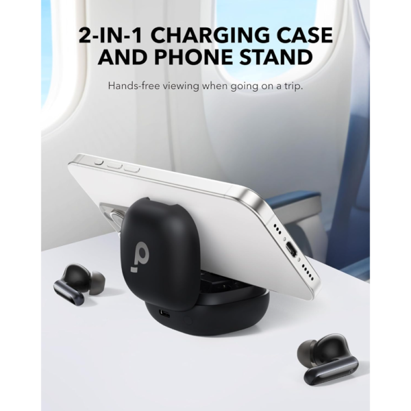 Anker Soundcore P40i Noise Cancelling Wireless Earbuds, 60H Playtime, Heavy Bass, 2-in-1 Case and Phone Stand, IPX5, Wireless Charging, Bluetooth 5.3, Black - Image 2
