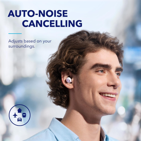 Anker Soundcore Space A40 Active Noise Cancelling Wireless Earbuds, 50H Playtime, Hi-Res Sound, Wireless Charging, Purple - Image 3