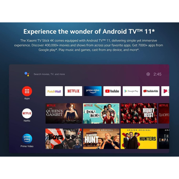Xiaomi Mi TV Stick 4K Ultra HD Streaming Device, Android TV 11 with Google Assistant, Voice Remote, Chromecast Built-In, 2GB RAM, 8GB Storage, HDR/AV1 Support, Dual-Band Wi-Fi - Image 11