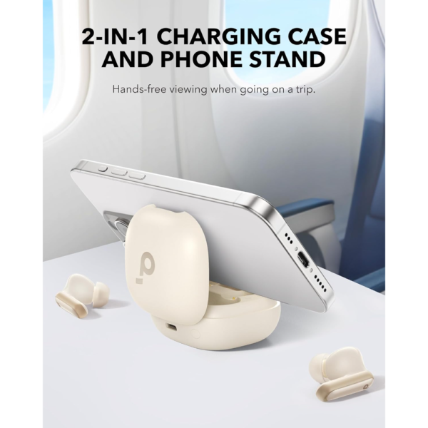 Anker Soundcore P40i Noise Cancelling Wireless Earbuds, 60H Playtime, Heavy Bass, 2-in-1 Case and Phone Stand, IPX5, Wireless Charging, Bluetooth 5.3, White - Image 5