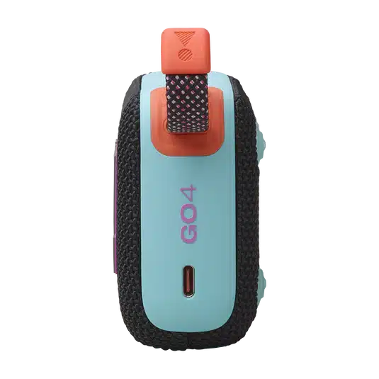 سماعة بلوتوث محمولة JBL Go 4 الأسود البرتقالي – مقاومة للماء والغبار IP67، Auracast، قدرة 4.2 واط، حتى 7 ساعات + ساعتان مع Playtime Boost 17 JBL Go 4 الأسود البرتقالي من الأعلى