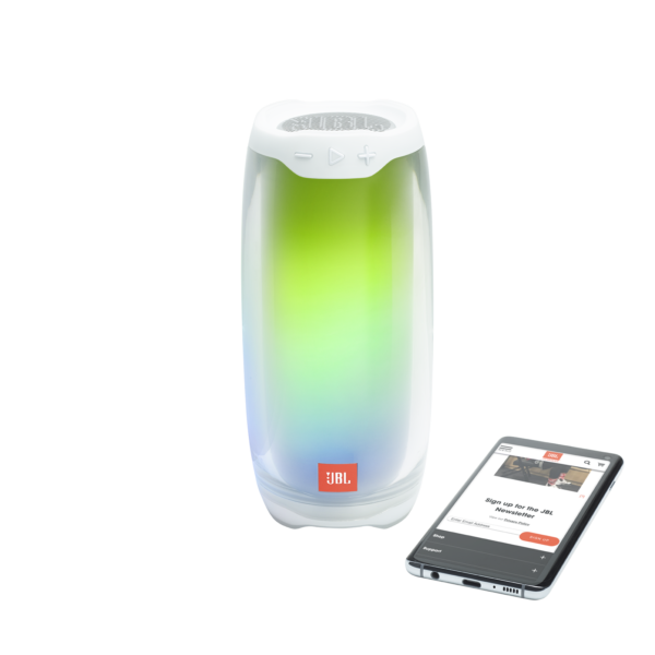 JBL Pulse 4 Portable Bluetooth Speaker with 360° LED Lightshow, JBL Signature Sound, 12H Battery Life, IPX7 Waterproof, White - Image 6