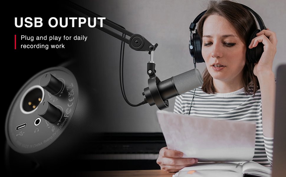 FIFINE K688 Dynamic Microphone - XLR/USB Podcast Microphone for Streaming, Vocal, and Voice Over, Metal Mic with Mute 11 usb/xlr mic