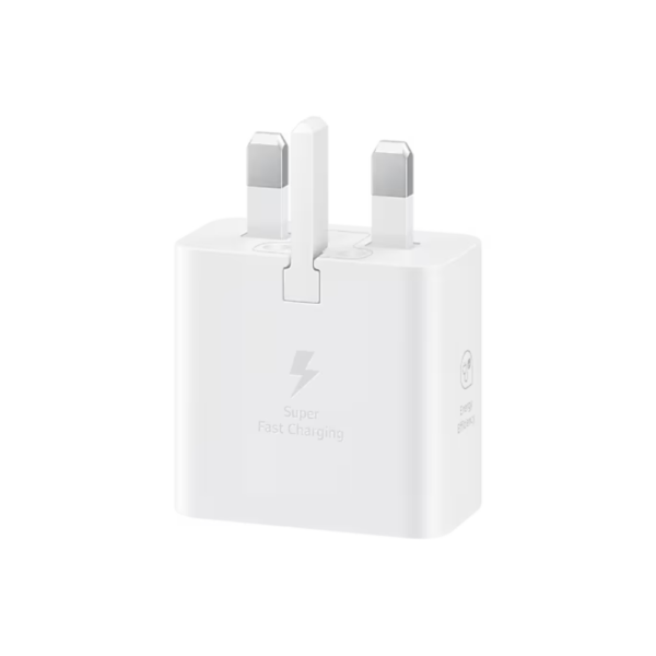 Samsung 25W Power Adapter without Cable Fast Charging for Smartphones and Tablets, White - Image 2