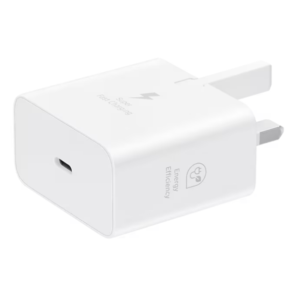 Samsung 25W Power Adapter without Cable Fast Charging for Smartphones and Tablets, White - Image 4