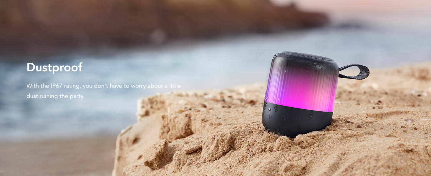 Anker Soundcore Glow Mini Portable Bluetooth Speaker with 360° Sound - Light Show, 12H Battery, IP67 Waterproof 17 3