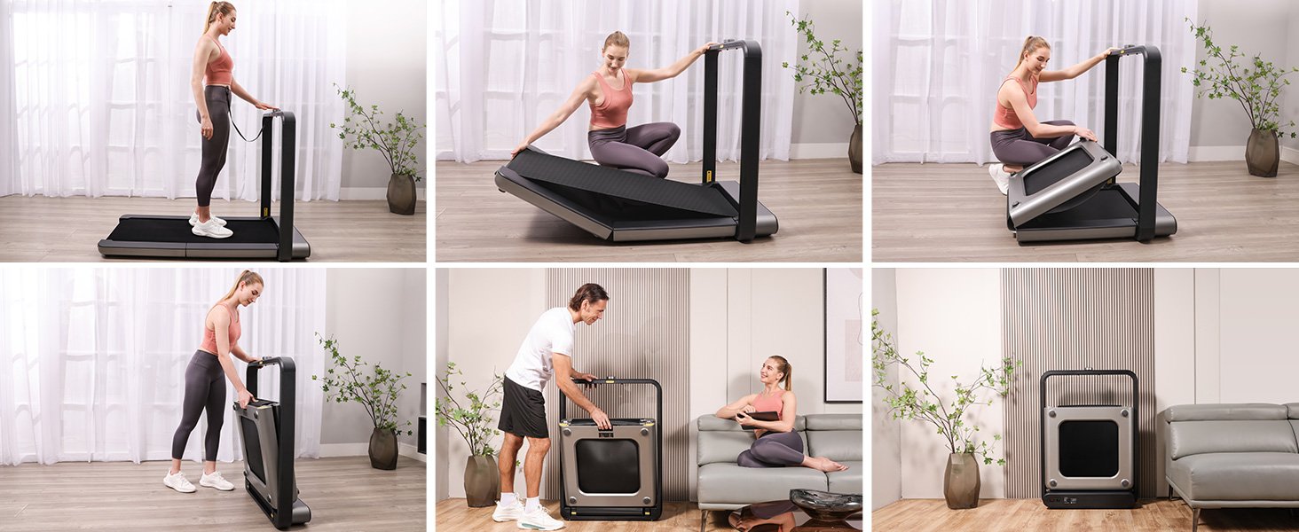 Double folding treadmill