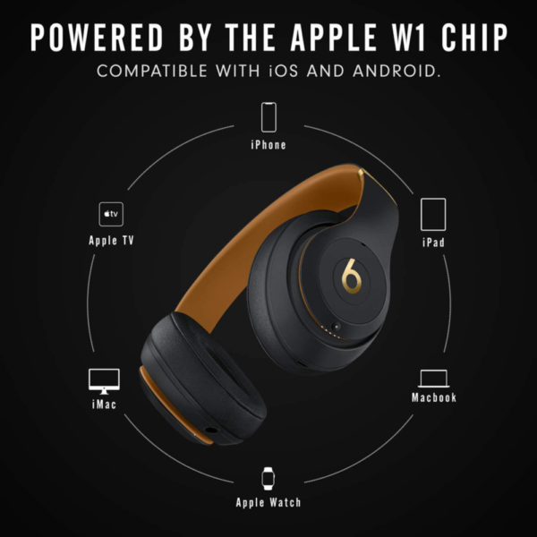 Beats Studio3 Wireless Noise Cancelling Over-Ear Headphones, Apple W1 Chip, Class 1 Bluetooth, 22H Battery Life, Built-In Mic, Midnight Black - Image 5