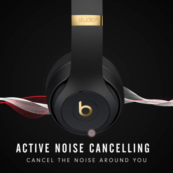 Beats Studio3 Wireless Noise Cancelling Over-Ear Headphones, Apple W1 Chip, Class 1 Bluetooth, 22H Battery Life, Built-In Mic, Midnight Black - Image 3