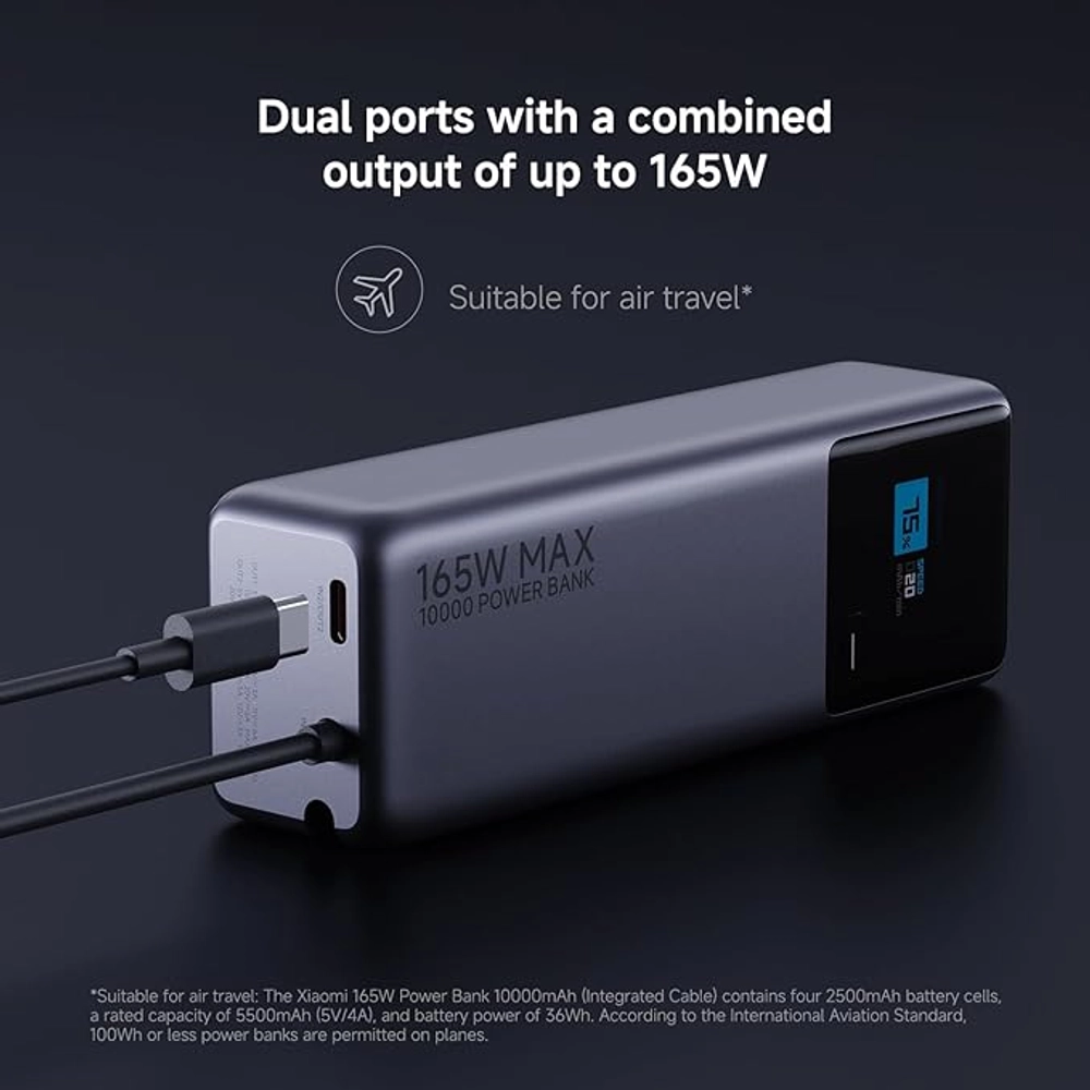 Xiaomi 165W Power Bank 10000mAh with Integrated USB-C Cable 8 Xiaomi 165W Power Bank 10000mAh with Integrated USB-C Cable - Image 8