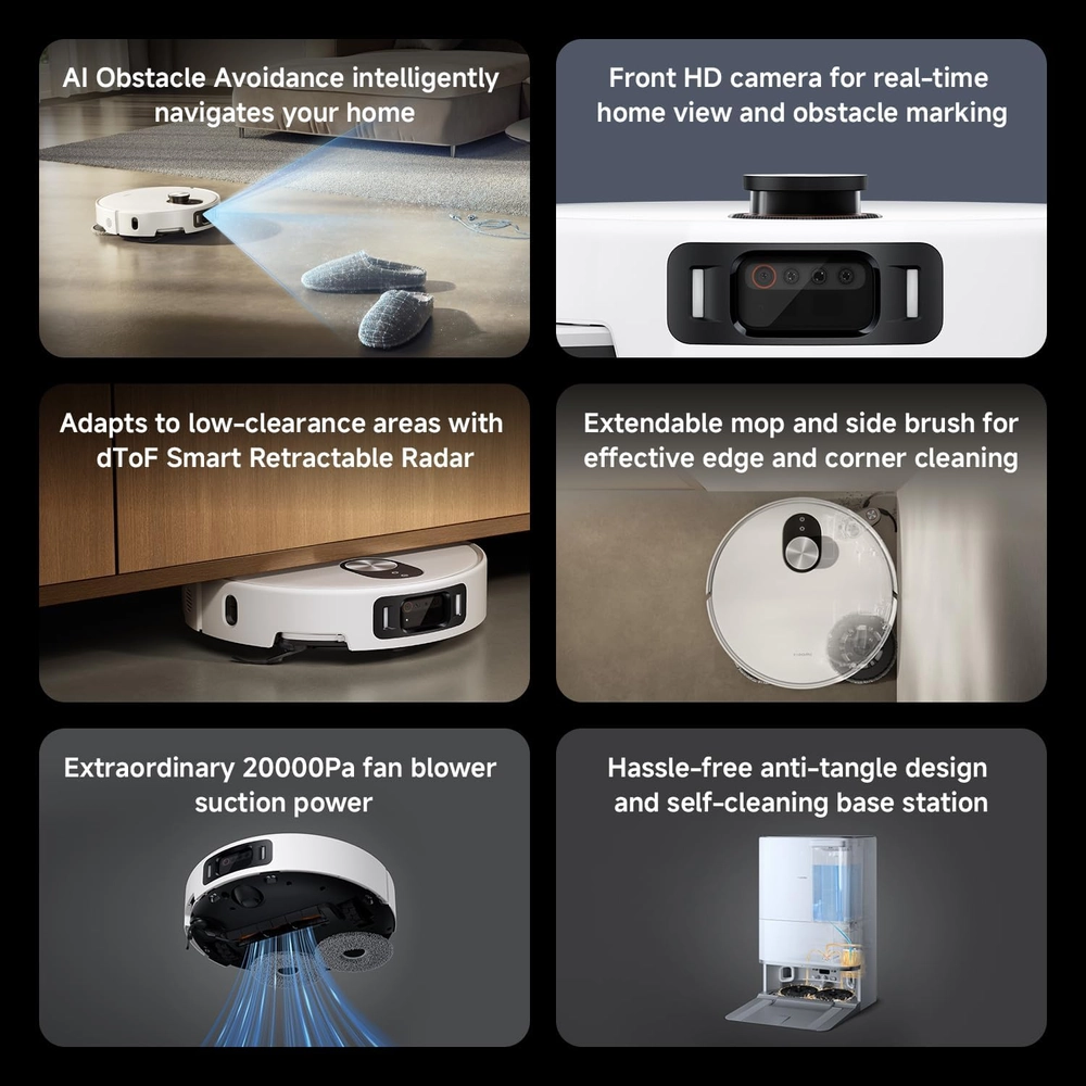 Xiaomi Robot Vacuum 5 Pro, Flagship Smart Robot Vacuum & Mop with 20,000 Pa+ Suction, AI Obstacle Recognition & Omni Self-Cleaning Dock, White 16 Xiaomi Robot Vacuum 5 Pro, Flagship Smart Robot Vacuum & Mop with 20,000 Pa+ Suction, AI Obstacle Recognition & Omni Self-Cleaning Dock, White - Image 16