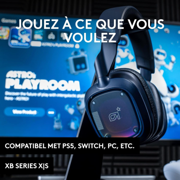 Logitech G Astro A30 LIGHTSPEED Wireless Gaming Headset, 24H Battery, Dolby Atmos, Detachable, Mic Multi-Platform (PC/PS5/Xbox/Switch),  Navy/Red - Image 2