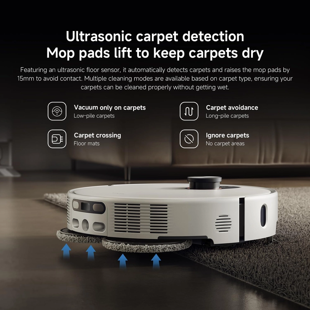 Xiaomi Robot Vacuum 5 Pro, Flagship Smart Robot Vacuum & Mop with 20,000 Pa+ Suction, AI Obstacle Recognition & Omni Self-Cleaning Dock, White 8 Xiaomi Robot Vacuum 5 Pro, Flagship Smart Robot Vacuum & Mop with 20,000 Pa+ Suction, AI Obstacle Recognition & Omni Self-Cleaning Dock, White - Image 8