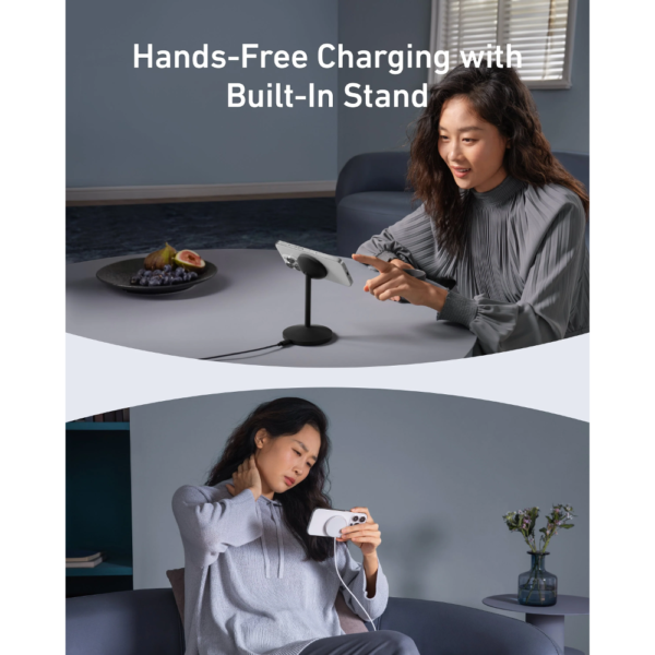 Anker MagGo Wireless Ultra Fast Qi2 Charger Stand, 15W MagSafe, Fast Charging for iPhone 15/Pro, Adjustable Stand, Foldable Design - Image 5