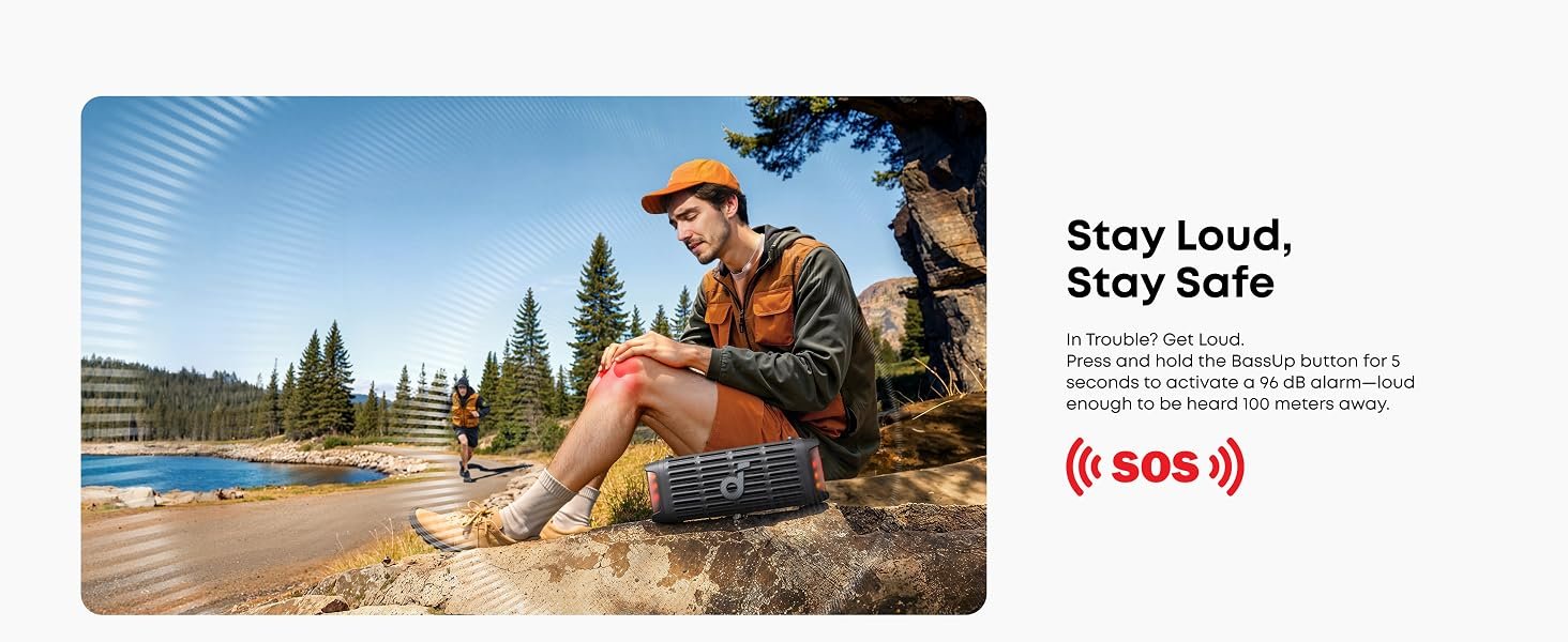 Soundcore Boom 3i 50W Portable Outdoor Speaker - IP68 Waterproof, Saltwater-Resistant, Floating Playback, BassUp 2.0, Black 64 soundcore boom3i
