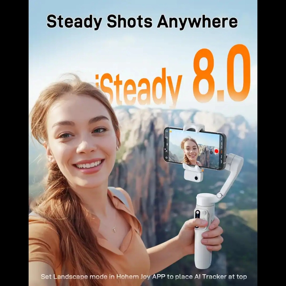 Hohem iSteady V3 White 3-Axis Smartphone Gimbal Stabilizer – Professional Anti-Shake Handheld Gimbal for Smooth Video Shooting 5 Hohem iSteady V3 White 3-Axis Smartphone Gimbal Stabilizer – Professional Anti-Shake Handheld Gimbal for Smooth Video Shooting - Image 5