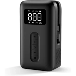 UGREEN Portable Air Compressor 2024 Upgrade Long Battery Life Digital Tire Pressure Detection Air Pump Tyre Inflator with LED Light (Max 150 PSI) Auto Shut Off Electric Pump for Car, Bike, Ball, Horizontal Model