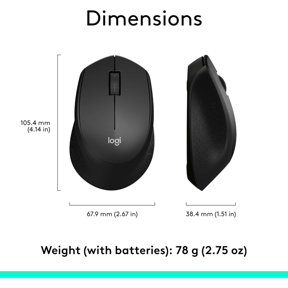 Logitech M330 Silent Plus Wireless Mouse – 2.4GHz USB Nano Receiver, 1000 DPI Optical Tracking, 2-Year Battery, PC, Mac, Laptop & Chromebook Compatible, Black 6 Logitech M330 Silent Plus Wireless Mouse – 2.4GHz USB Nano Receiver, 1000 DPI Optical Tracking, 2-Year Battery, PC, Mac, Laptop & Chromebook Compatible, Black - Image 6