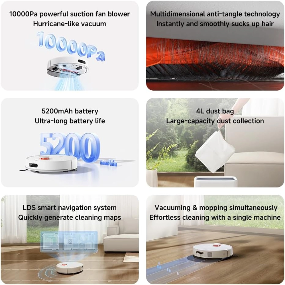 Xiaomi Robot Vacuum H40 – Smart 2-in-1 Vacuum and Mop with Powerful Suction, Auto Docking, and Intelligent Room Mapping for Deep Home Cleaning 11 Xiaomi Robot Vacuum H40 – Smart 2-in-1 Vacuum and Mop with Powerful Suction, Auto Docking, and Intelligent Room Mapping for Deep Home Cleaning - Image 11